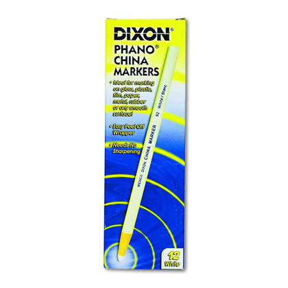 Dixon@ Phano China Marker Pencils - 12/Box - White