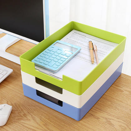 Desktop ABS Documents Tray, Stackable Design - Moustache® - Green