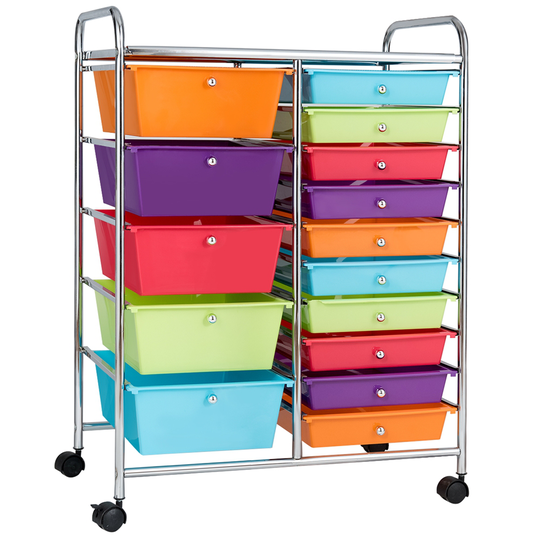 Costway Multicolour 15-Drawer Storage Cart