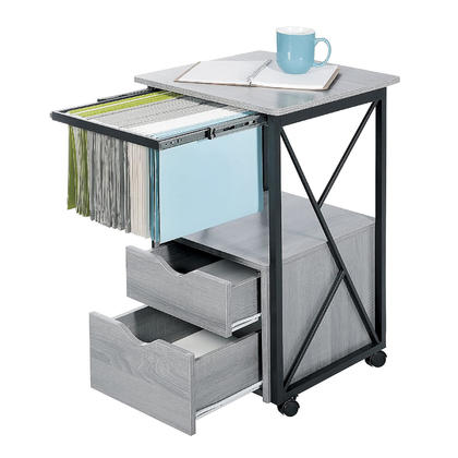 Safco® Mood™ Office Storage Pedestal with 4 Swivel Casters, 17.8" x 17.8" x 30", Gray
