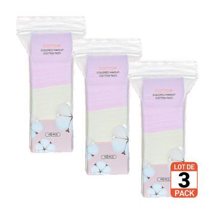 MINISO Colored Makeup Cotton Pads, Purple, 150pcs