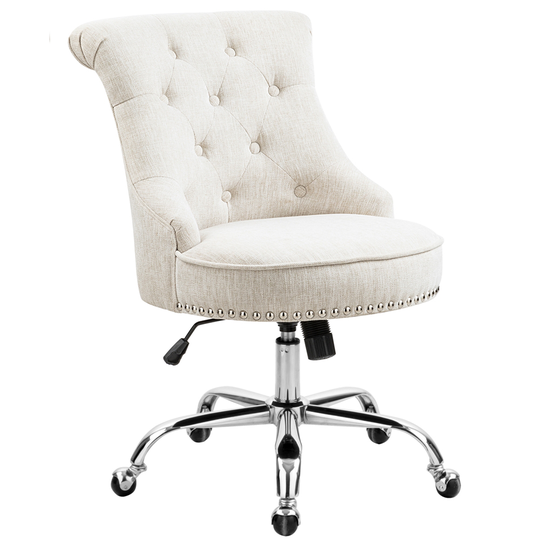 Homycasa Bowden Beige Contemporary Ergonomic Adjustable Height Swivel Desk Chair