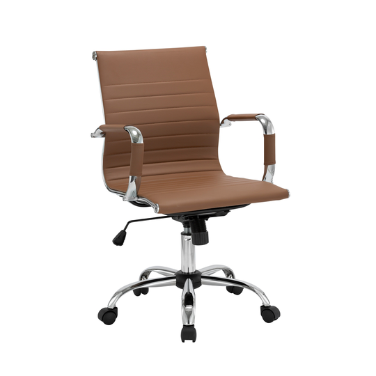 Hudson Home Arcaro Tan Contemporary Ergonomic Adjustable Height Swivel Desk Chair
