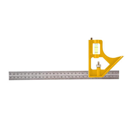 Stainless Steel Adjustable Angle Square Ruler with Bubble Level Measuring Tools