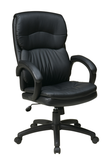 Work Smart™ Black High Back Leather Chair