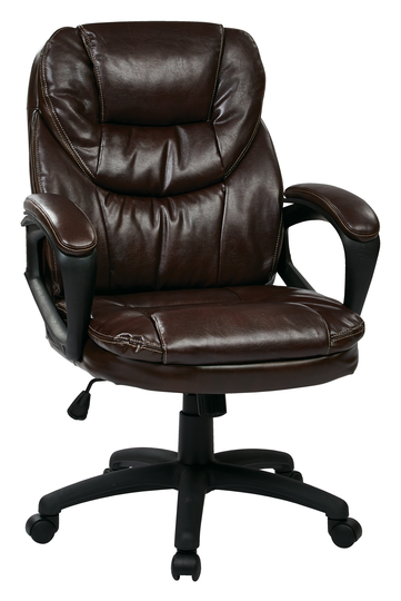 Work Smart™ 22.00-in x 21.25-in Chocolate Faux Leather Chair