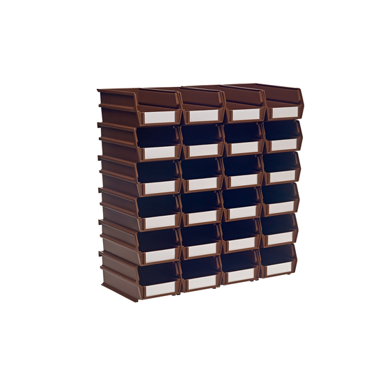 Triton Products LocBin Stacking Hanging Interlocking Poly Storage Bin in Brown (24-Pack)