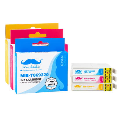 Compatible Epson Stylus CX9400Fax Color Ink Cartridges C/M/Y 3-Pack Combo by Moustache