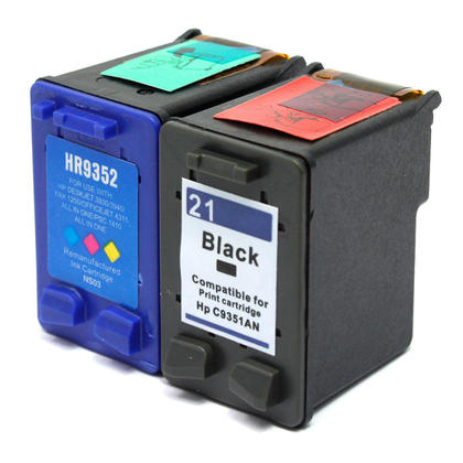 Compatible HP DeskJet F2288 21 22 Black and Color Ink Cartridge Combo