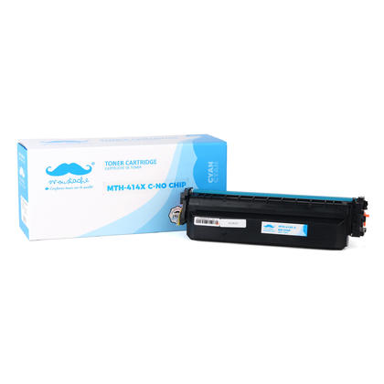 Compatible HP Color LaserJet Pro M454dn cyan cartouche de toner de Moustache, sans puce - grande capacite