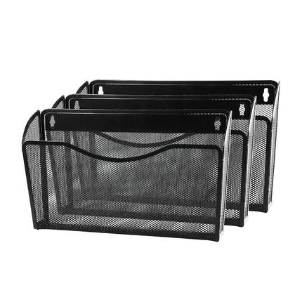 Winnable Mesh Wall Files Pocket, 3/Pack, Letter Size, Black (11951)