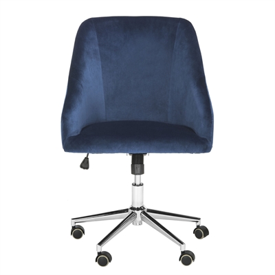 Safavieh 20.87-in Blue Adrienne Chrome Leg Swivel Office Chair