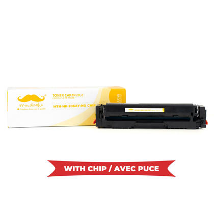 Compatible HP Color LaserJet Pro MFP M283fdn 206A W2112A Yellow Toner Cartridge - With Chip - Moustache®