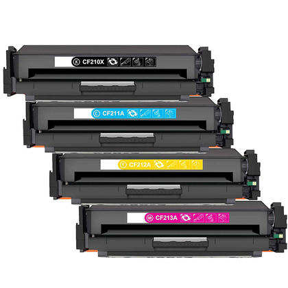 Compatible HP 131X Black and HP131A Color Toner Cartridge Combo BK/C/M/Y - Economical Box