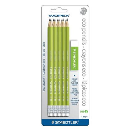 Staedtler® Wopex® HB Pencils with Eraser, 10/Pack