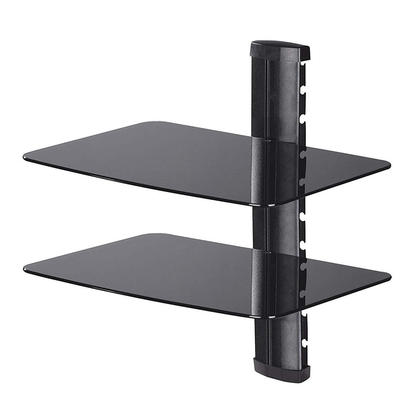 Double Layers DVD Stand/Shelf with Black Color Glass - TygerClaw