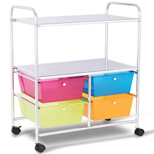 Costway 4-Drawer Storage Cart in Multicolour