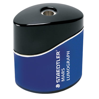 Staedtler@ Mars@ Single Hole Metal Lumograph Pencil Sharpener, Black/Blue 733303