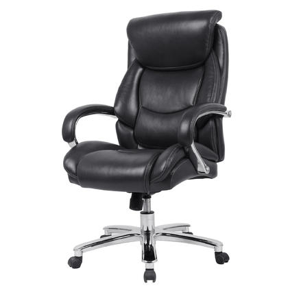 High-Back Bonded Leather Executive Chair, Black - Moustache®