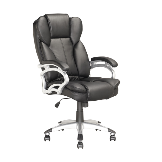 CorLiving CoreLiving 22.50-in x 21.00-in Black Leatherette Executive Office Chair