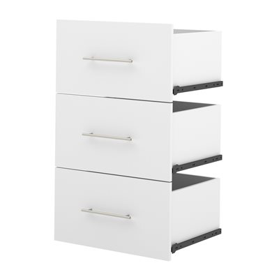 Bestar Nebula 25-in White 3-Drawer Storage Unit