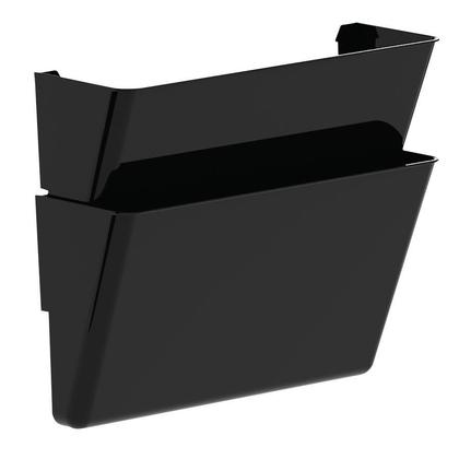 Storex® Snap and Stack Wall Pockets Files - Black, Set of 2 files, Legal Size