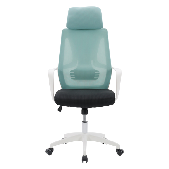 CorLiving Workspace Teal and Black Ergonomic Adjustable Height Swivel Desk Chair