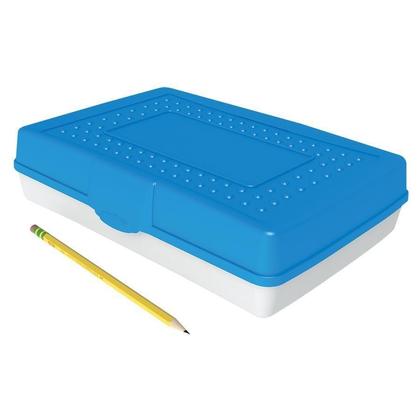 Storex@ plastique durable couvercle opaque pencil box - grand fond, clair, 11,2 x 7,8 x 4,4" 339432