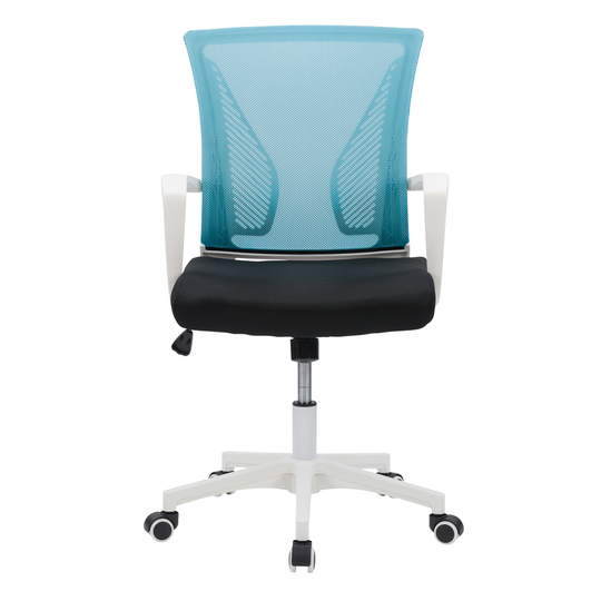 CorLiving Workspace Teal and White Ergonomic Adjustable Height Swivel Desk Chair