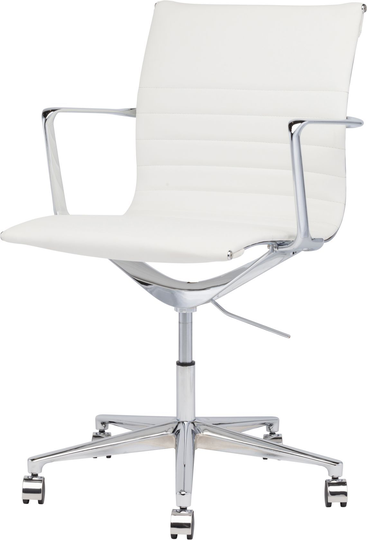Antonio Office Chair (White with Silver Base)