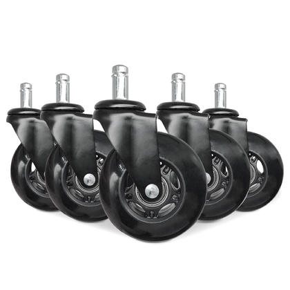 Universal Office Chair Rollerblade Casters, Set of 5 - Black