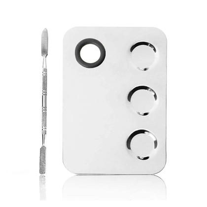 Stainless Steel Color Palette, Makeup Mixing Palette with Spatula