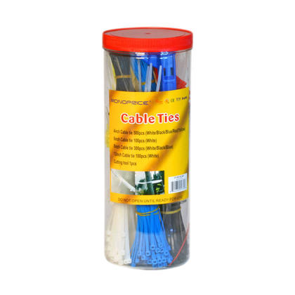 Monoprice® Cable Tie Set 1000pcs/Pack - Various Color with Cutting Tool