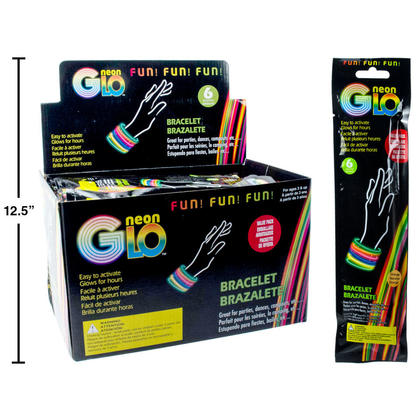 Neon Glo 8" Bracelet, 1 randomized color per pack