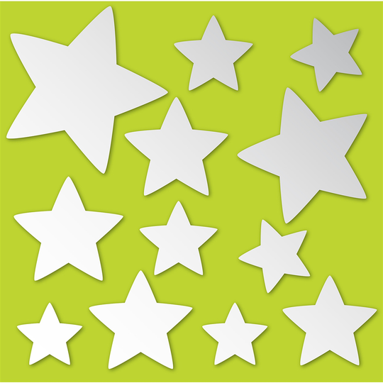 Brewster Star Mirror Self-Adhesive Wall Art Kit - 13-in x 26-in - Set of 24