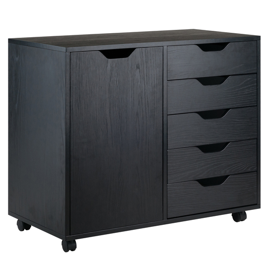 Winsome Wood Halifax Black 5-drawer File Cabinet