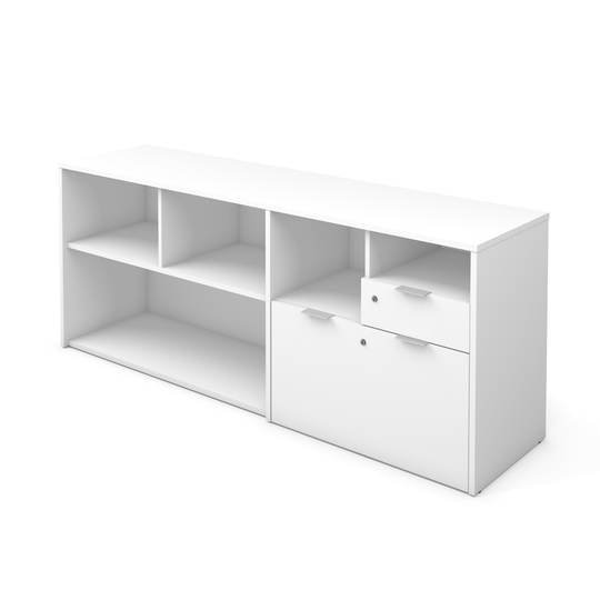 Bestar Aquarius Storage Unit with 8 Cubbies - 35.4-in - Bark Grey/White