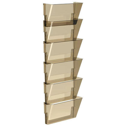 Storex® Snap and Stack Wall Pockets Files - Smoke, Set of 6 files, Letter size