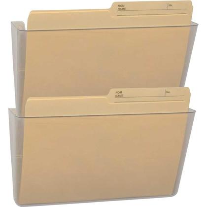 Storex® Snap and Stack Wall Pockets Files - Smoke, Set of 2 files, Letter size