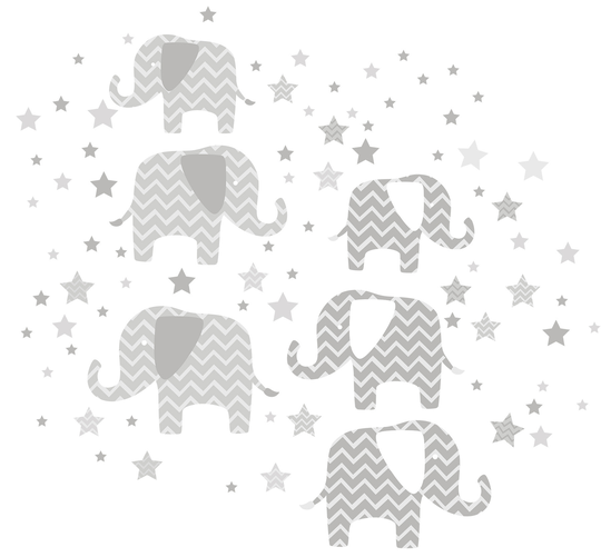 WallPops Wall Art Kit Elephants - 39-in x 34.5-in