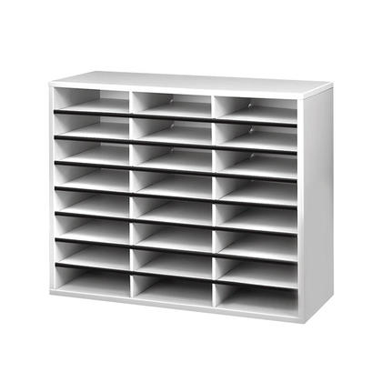 Fellowes® Literature Organizer, 24-Compartment, Letter, Gray (25041)