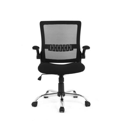 Colorful Mesh Office Chairs with Flip Up Arms , Mid Back - Moustache@ - Black