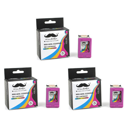 Compatible HP 60XL Tri-Color Ink Cartridge (CC644WN) by Moustache, 3/Pack - High Yield