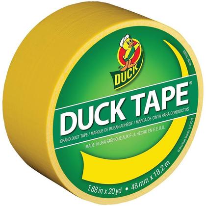 Duck Brand Color Duct Tape, yellow, 1.88 Inches x 20 Yards, Single Roll