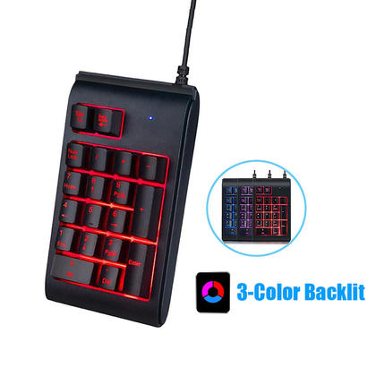 Wired 19 Keys Numeric keypad with 3-Color RGB Backlight