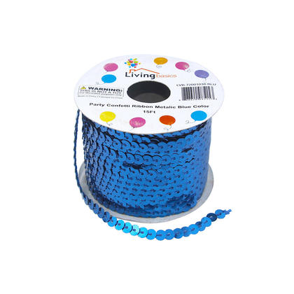 Party Confetti Ribbon Metalic Color 15Ft - Blue