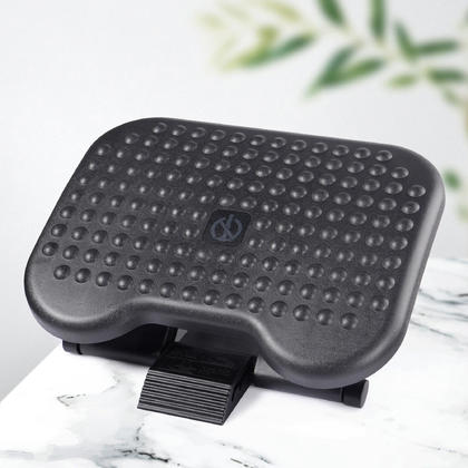 Ergonomic Office Footrest with Small Massage Nodes, Black - Moustache®