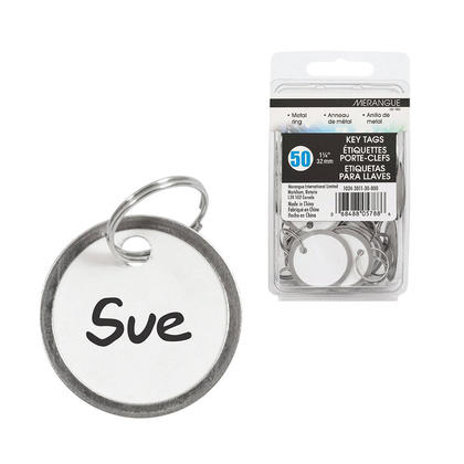 Merangue porte-clés blancs, diamètre de 1/4 po, 50/paquet