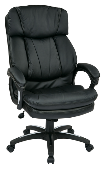 Work Smart™ 22.00-in x 23.00-in Black Faux Leather Chair