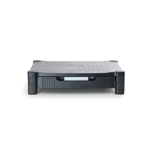 Mind Reader 17-in Black Traditional Adjustable Monitor Stand with 1-Drawer Storage